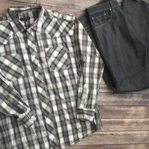 Gray button down men’s shirt